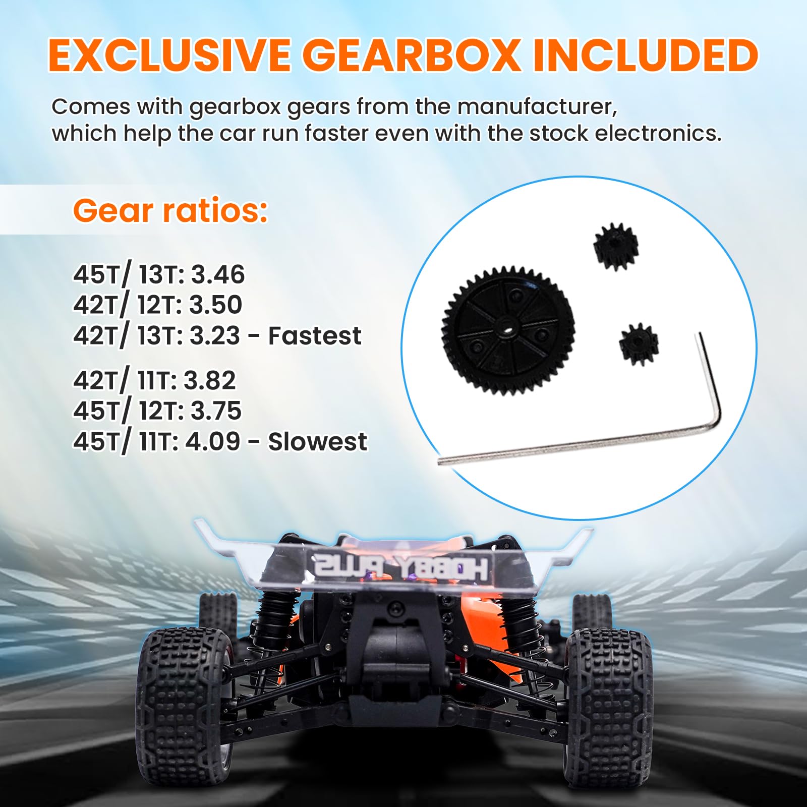 HOBBYPLUS Speck B 1/24 2WD Mini RC Car - RTR RC Buggy, Fast Mini Racing Buggy, Brushless Ready with Oil-Filled Shocks - Indoor Remote Control Car