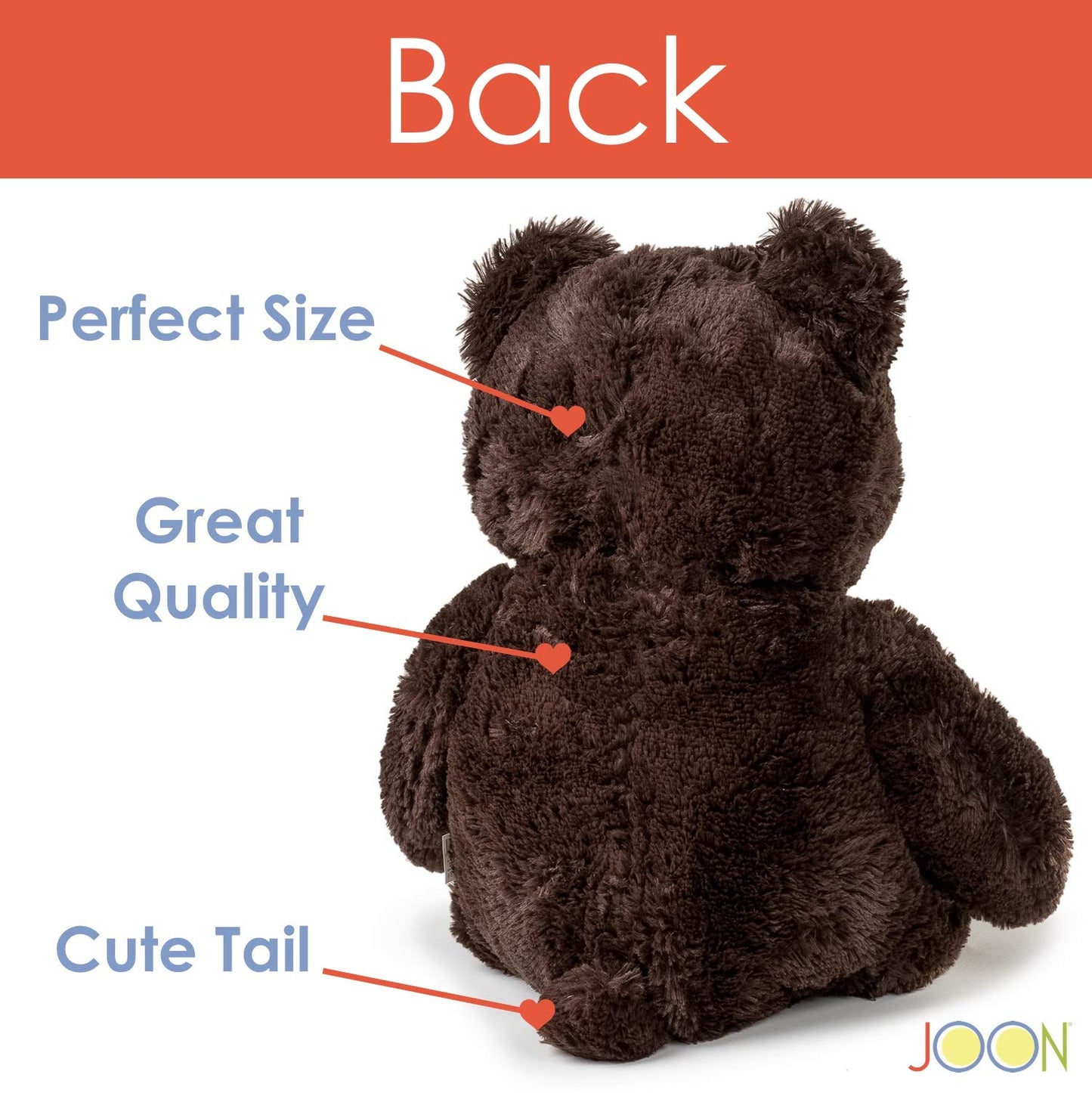 Joon Big Teddy Bear - Fluffy Fur, Ribbon & Bow Signature Footprints- Huggable & Lovable Joy, Ideal Gift for Baby Showers, Loved Ones, Perfect Big