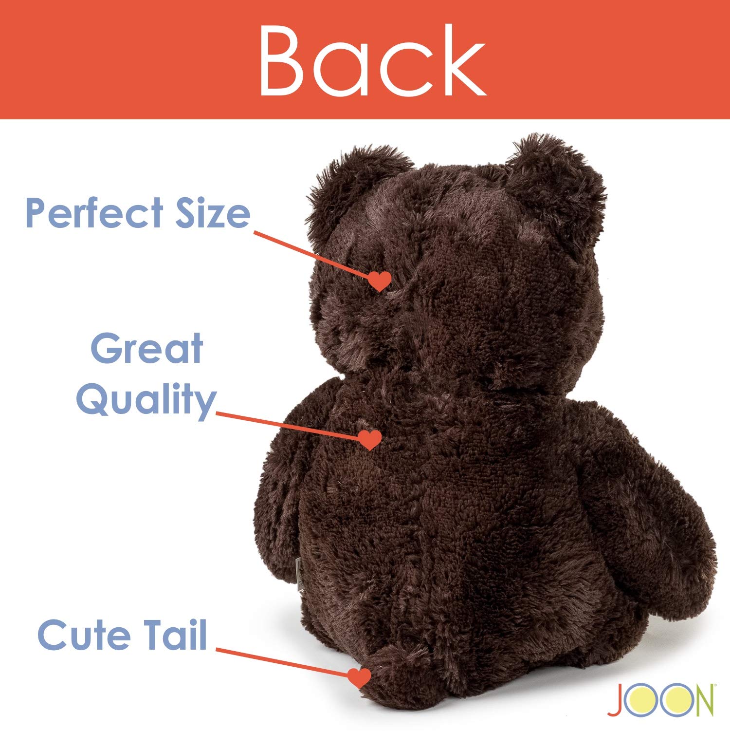 Joon Big Teddy Bear - Fluffy Fur, Ribbon & Bow Signature Footprints- Huggable & Lovable Joy, Ideal Gift for Baby Showers, Loved Ones, Perfect Big