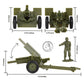 BMC CTS WW2 US Howitzer Artillery & Crew 12pc OD Green Plastic Army Men Playset