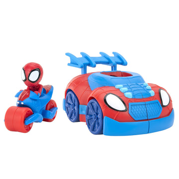 Jazwares Spidey and His Amazing Friends 2 n 1 Web Strike Feature Vehicle - Must-Have Toy for All Fans
