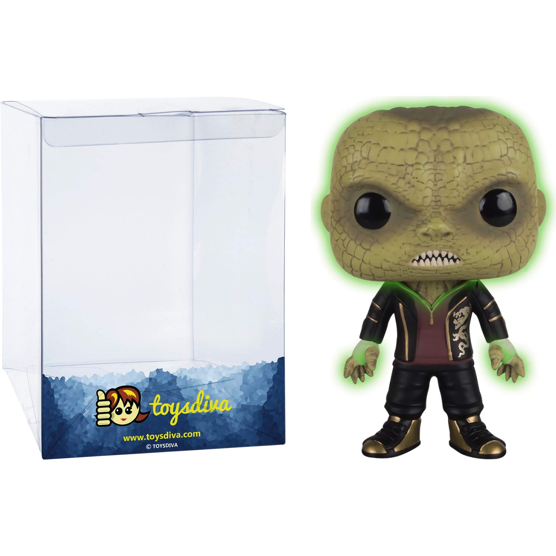 Funko Killer C r o c [Glow-in-Dark] (B&N Exc): P o p ! Heroes Vinyl Figurine Bundle with 1 Compatible 'ToysDiva' Graphic Protector (102-11157 - B)