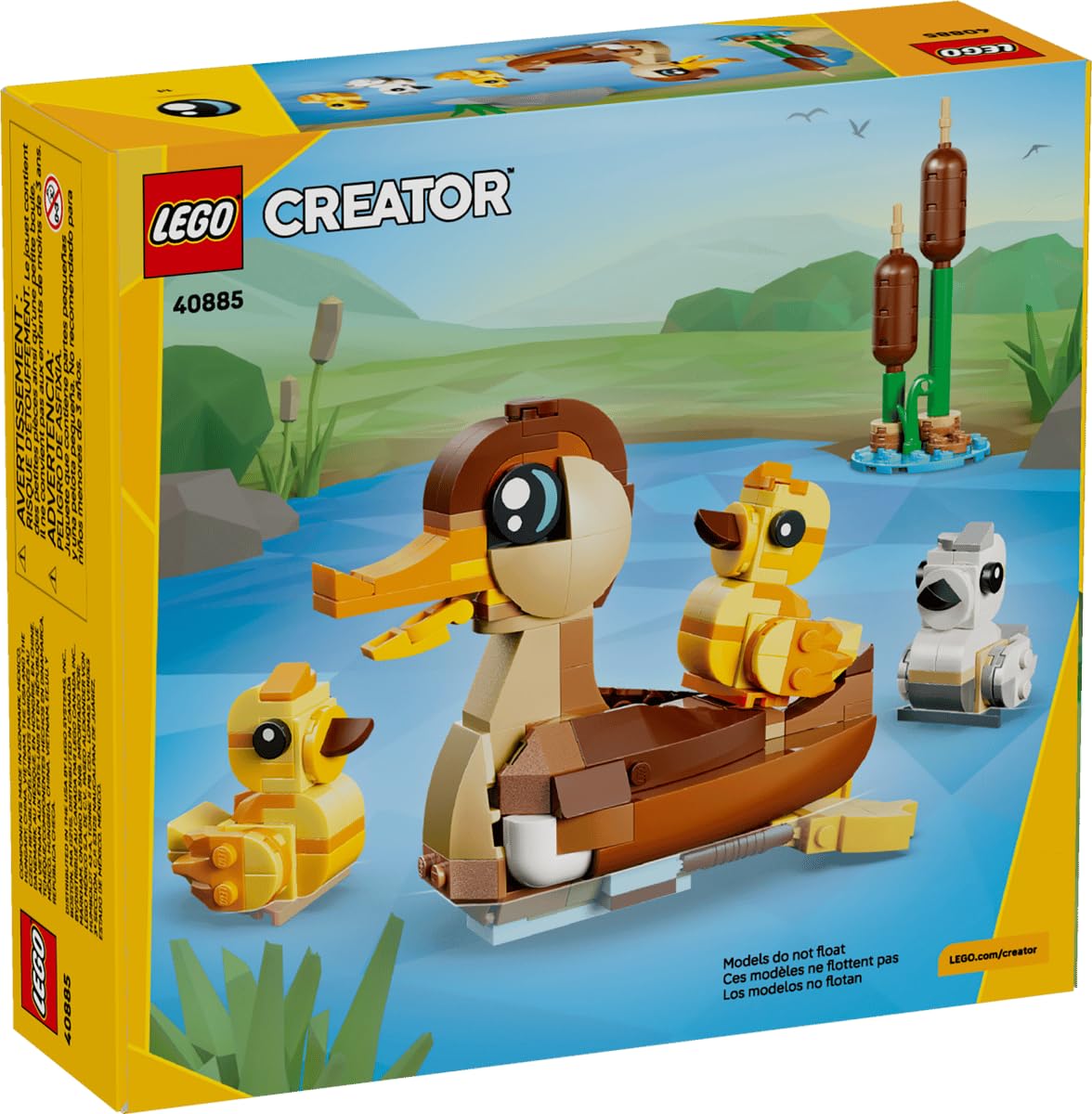 LEGO Creator Duck Family Building Set - 262-Piece Animal Toy with Posable Mother Duck & 3 Ducklings, Cute Play & Display Model, Gift for Kids - 40885