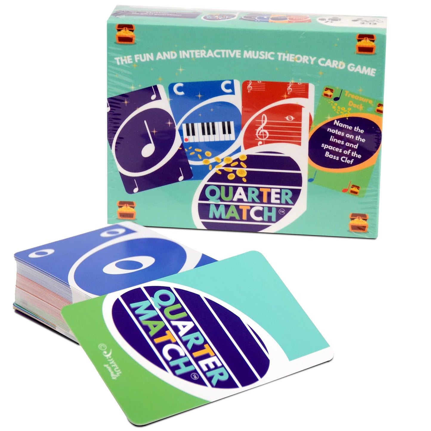 QUARTER MATCH A Fun, Interactive Music Theory Card Game for Kids, Teens, and Adults - 142 Cards - for Piano, Voice, Guitar, Violin, Percussion,