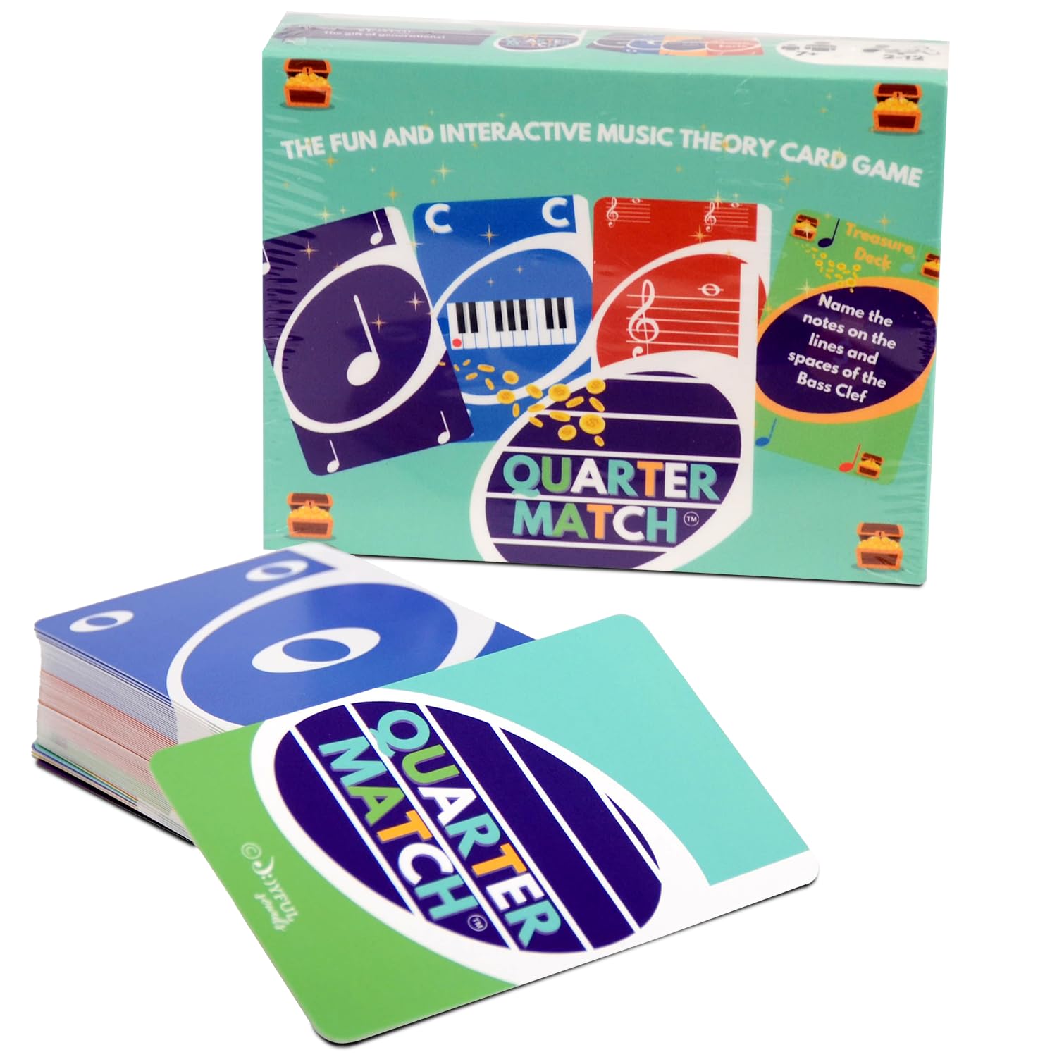 QUARTER MATCH A Fun, Interactive Music Theory Card Game for Kids, Teens, and Adults - 142 Cards - for Piano, Voice, Guitar, Violin, Percussion,