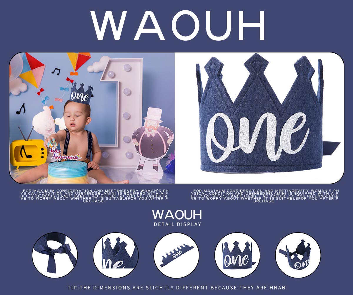 Navy Blue Birthday Crown For Kids - 1st Birthday Crown,1st Birthday Party Supplies