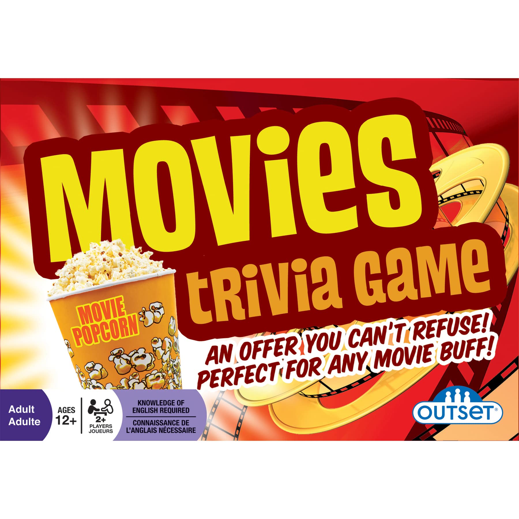 Outset Media Movies Trivia Game - Party Game - Family Game - Travel Game - Fun and Easy to Play - 880 Trivia Questions - for 2 or More Players - Ages
