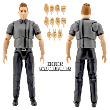 Ultimate Dark Gray Referee with Deluxe Articulation for Wrestling Figures