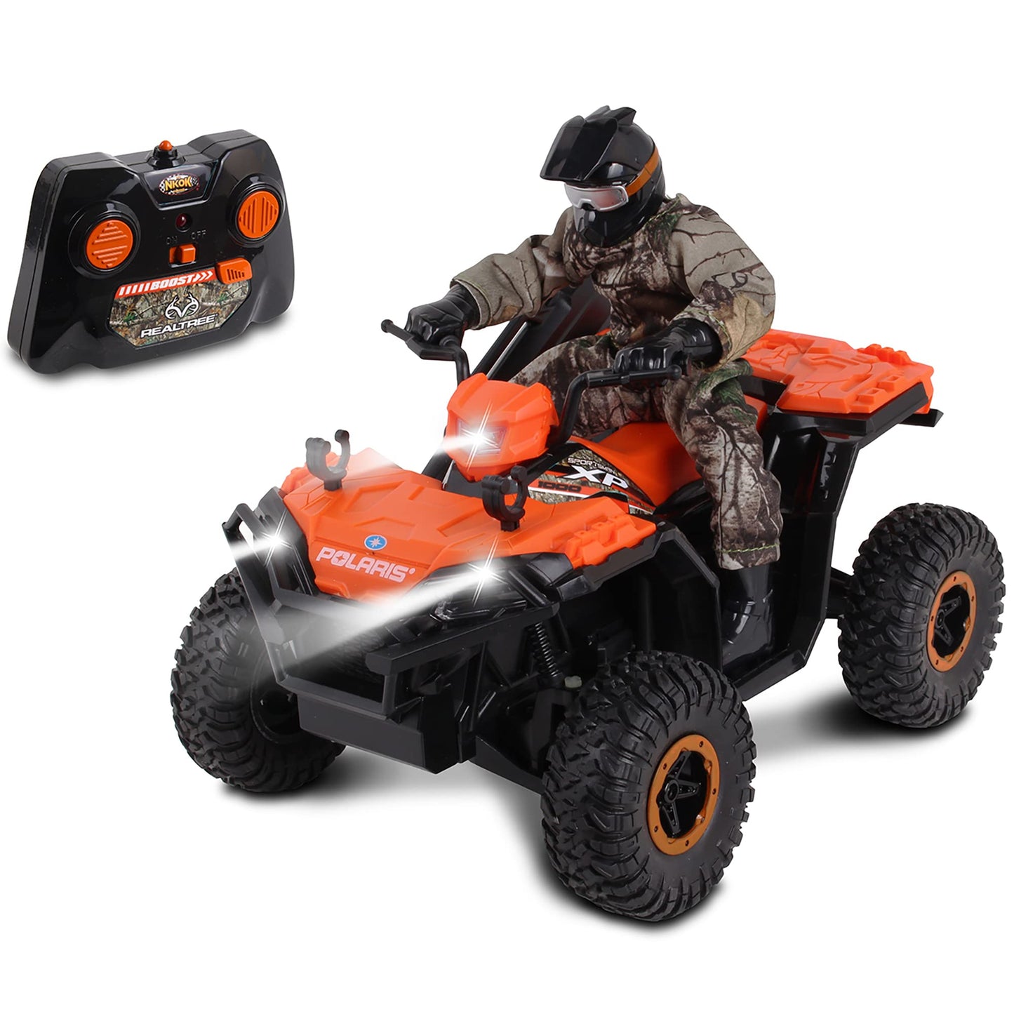 NKOK Realtree 1:8 RC Polaris Sportsman ATV, Turbo Boost, 2.4 GHz, Ages 6+