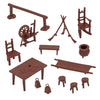 BMC Classic Marx Colonial Furniture - 14pc Plastic Playset Accessories Parts Pack