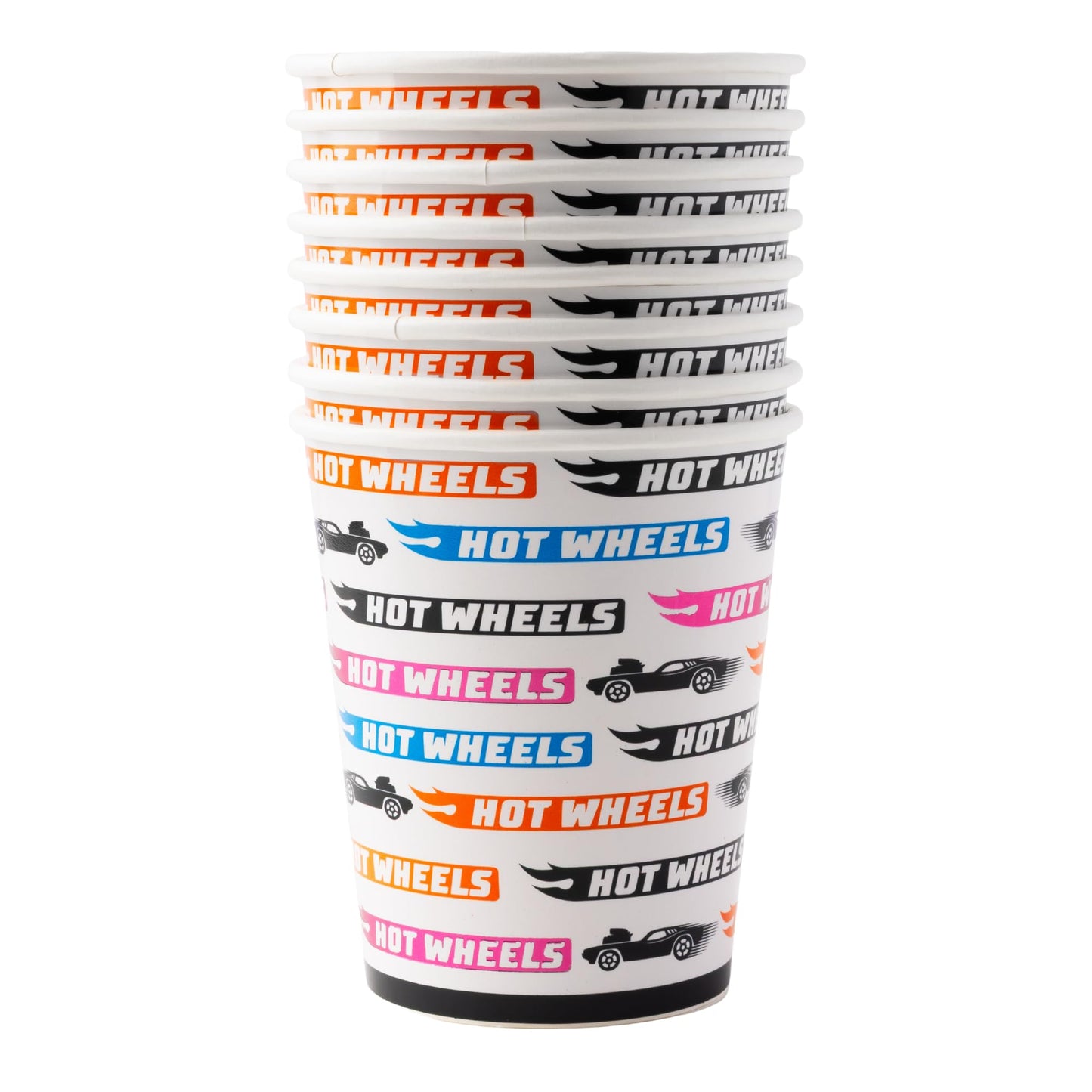 Bonjour Fete Hot Wheels™ Paper Party Cups | Disposable Cups for Birthday Parties, Kids' Celebrations, and Car-Themed Events | Premium Party Supplies