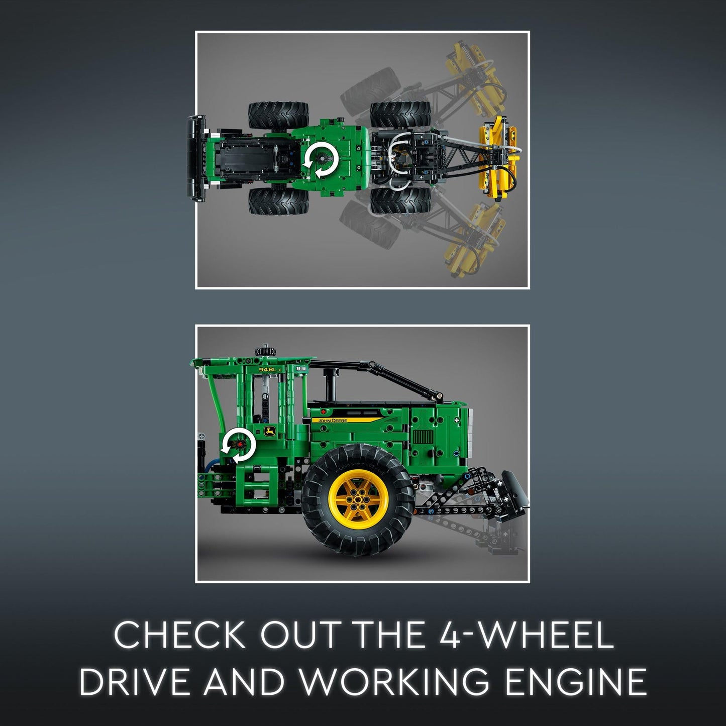 LEGO Technic John Deere 948L-II Skidder 42157 Advanced Tractor Toy Building Kit for Kids Ages 11 and Up, Gift for Kids Who Love Engineering and