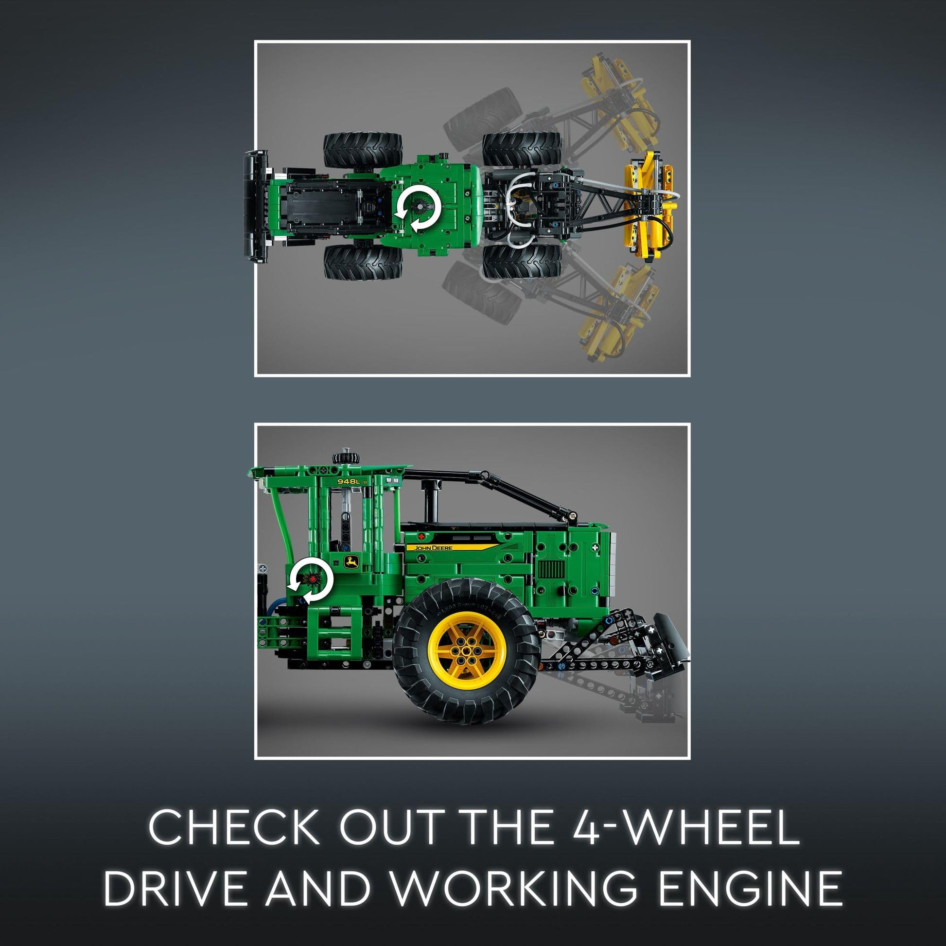 LEGO Technic John Deere 948L-II Skidder 42157 Advanced Tractor Toy Building Kit for Kids Ages 11 and Up, Gift for Kids Who Love Engineering and