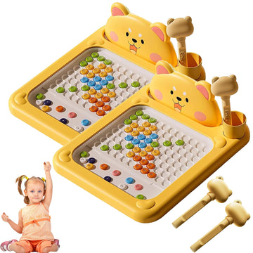 Cartoon Magnetic Drawing Board - Shiba & Bear Dot Art, Magnetic Dot Board Drawing Pad Tablet Magnet Drawings Tablet with Pen Draw Educational Creative