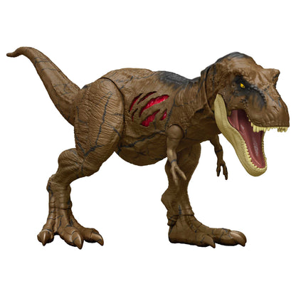 Jurassic World HGC19 Articulated Tyrannosaurus Rex Destruction Figure, Movable Jaws, Scratches on Both Sides, Physical and Digital Game, Children's