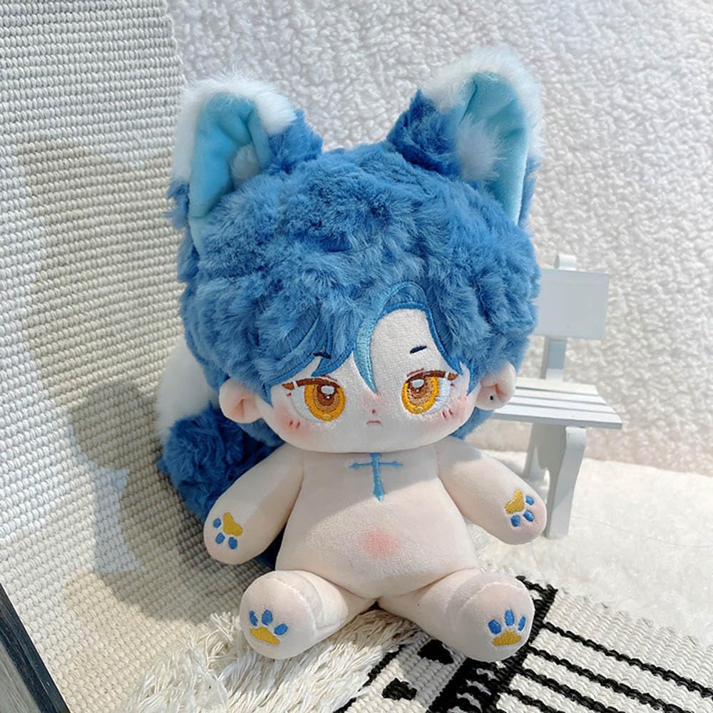 niannyyhouse 20cm Plush Doll Rabbit Ears Boy Tail 8in Humanoid Stuffed Body no Attribute Wearable Clothing Dress Up Gifts (4-with Skeleton)