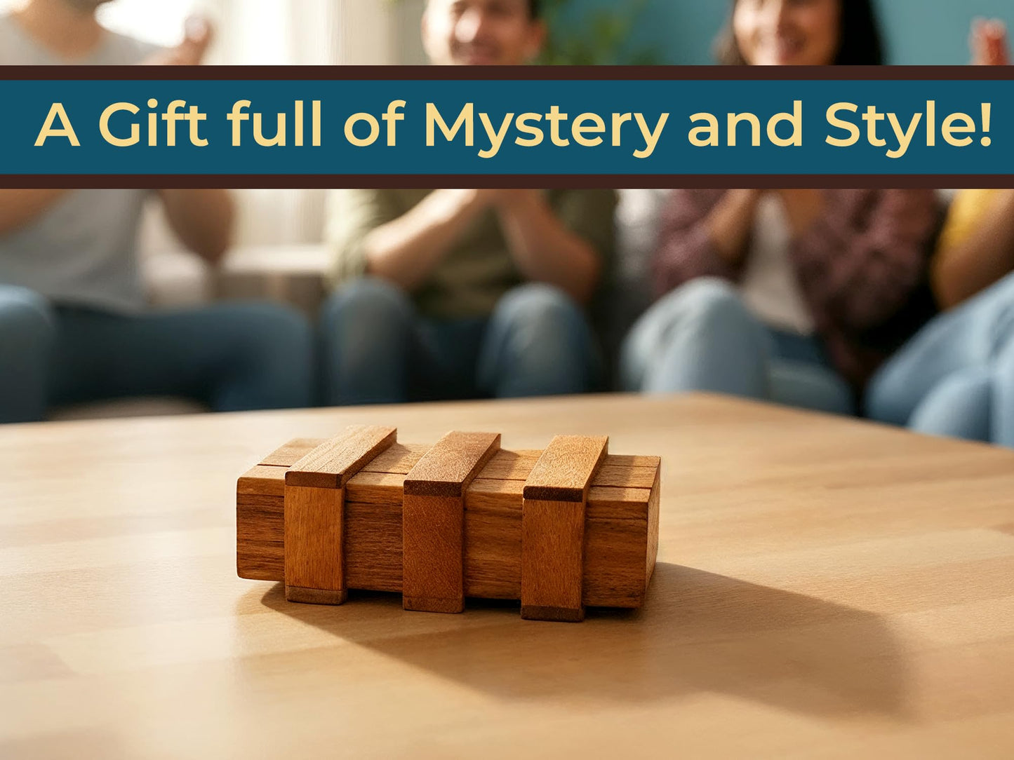 BSIRI Wooden Secret Money Puzzle Box Brain Teaser with Hidden Compartments Ideal Jewelry Stash 3D Lock Gift Card Wood Stash Holder for Cash Gifts