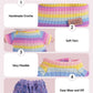 4pcs Handcrafted 15cm/17cm Doll Clothes Set (No Doll), Cute and Premium Outfits Accessories, Hand Crocheted Hat, Sweaters, Skirt, Bag (Rainbow) AK052
