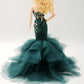 Cora Gu Handmade Jade Mermaid Dress Fit 12 inch Doll and Doll Not Included