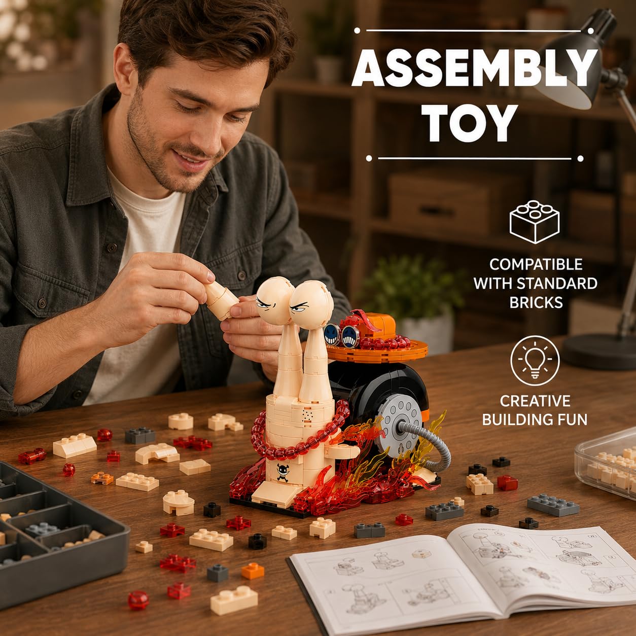 JYLWSMHU Transponder Snail Building Block Set Anime Insect Phone Bug Model Pirate Inspired Decor Home Office Adults for Teens Anime Fans Christmas