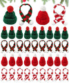 SUZLFTDZSW Mini Knit Hat Christmas Scarf Set Mini Santa Hats for Crafts Christmas Decorations Tree Ornaments for DIY Craft Art Snowman Doll Winter