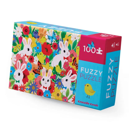 Crocodile Creek 100-Piece Jigsaw Puzzle for Kids Ages 5 and Up - Fun and Educational Table or Floor Puzzles - Heavy-Duty Box for Storage - Bunny - 15"