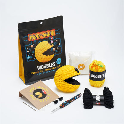 The Woobles Beginners Crochet Kit with Easy Peasy Yarn as seen on Shark Tank - with Step-by-Step Video Tutorials - PAC-MAN Crochet