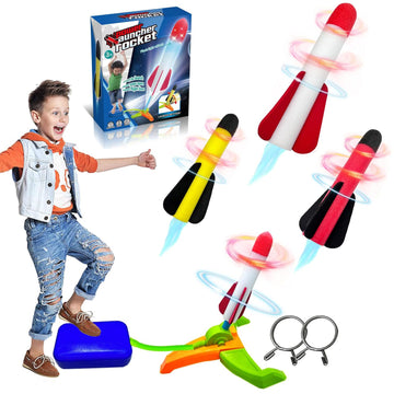 TODARRUN Foam Rocket Launcher for Kids Age 3 4 5 6 7 8, Fun Catapult Rocket Toys Boys Toys Age 3-12 Girls Gift Rocket Kids Outdoor Toy