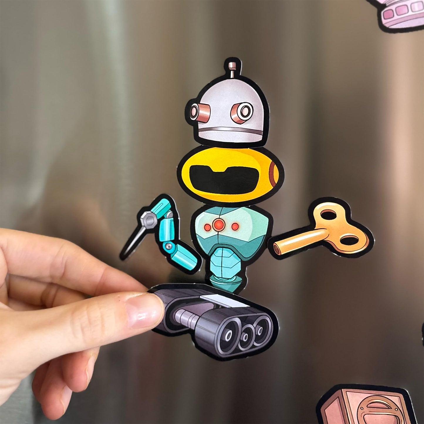 MAGNOMATIC Robot Construction Kit - Funny Fridge Magnet Creature Creation Kit