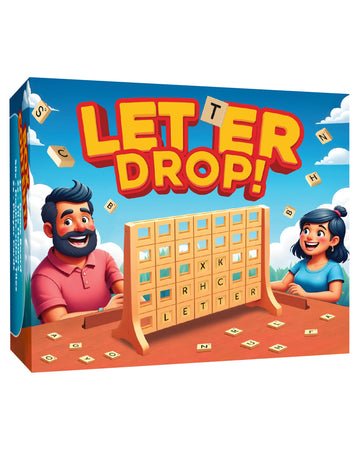 Letter Drop! 2-Player Tile Strategy Board Game, Ages 13+. Build Letter Combinations Horizontally, Vertically, or Diagonally - Includes Game Grid