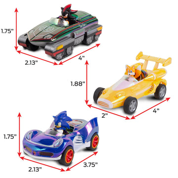 NKOK Special Edition! Sonic, Shadow and Tails Pullback (3-Pack) - Sonic & All-Stars Racing Transformed (electroplated)