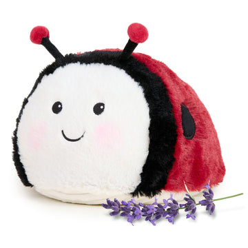 warmies Microwavable & Weighted Stuffed Animals, Ladybug - Heated Stuffed Animal Plushie for Warmth & Comfort - Cute Soft Plush Toys for Adults