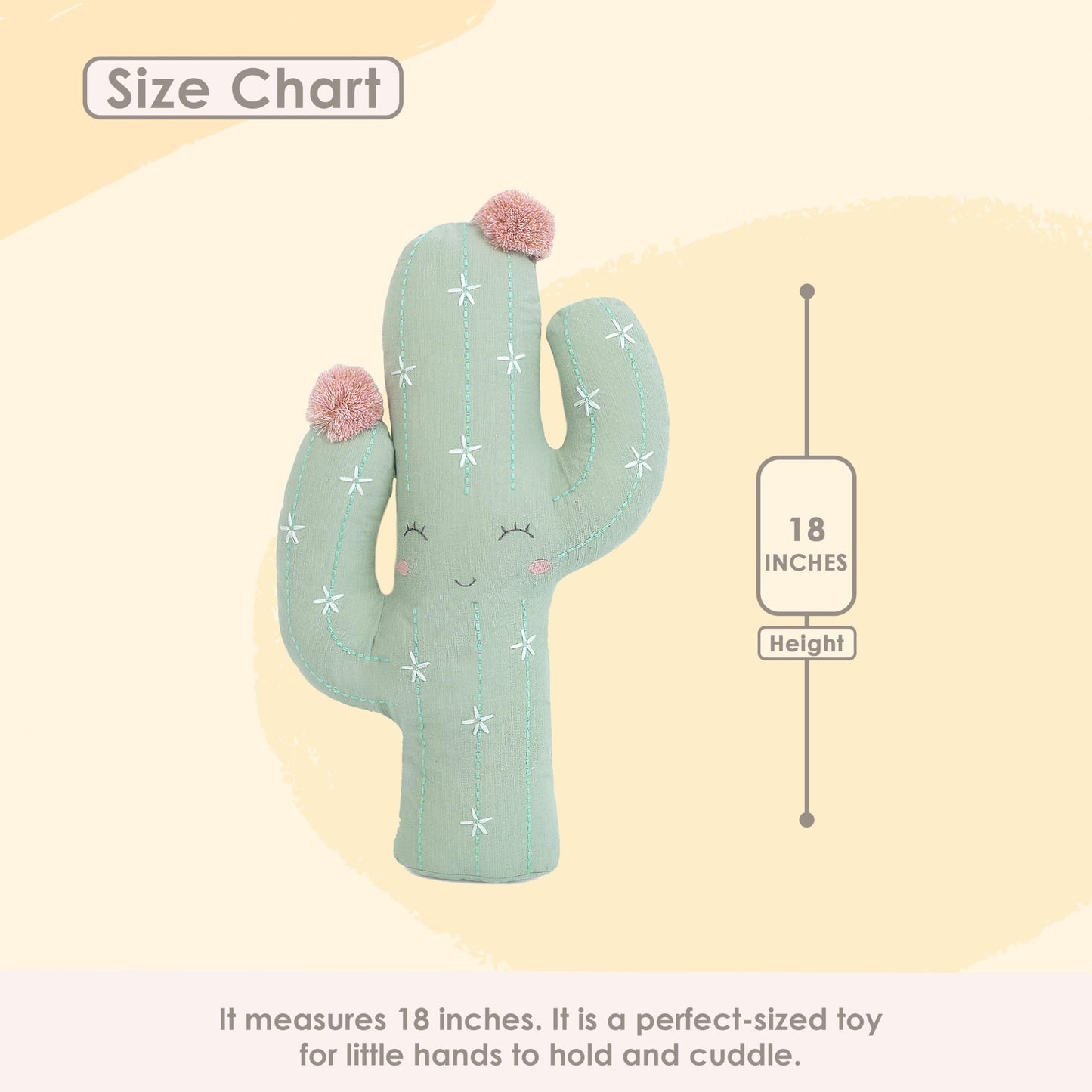 MON AMI Soft Plush Cactus Toy - 18”, Cactus Shaped Toy, Plush & Decorative Accessory for Child’s Bed/Couch