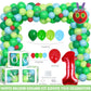 Homond Green Caterpillar 1st Birthday Decorations, Fruit Theme Decorations - Backdrop Number One Balloon Highchair Banner Box Crown, Very Cartoon