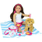 Sophia's Picnic Lunch Accessories Set with Pretend Food, Drinks, Napkins, Blanket and Thermal Cooler for 18" Dolls, Multicolor
