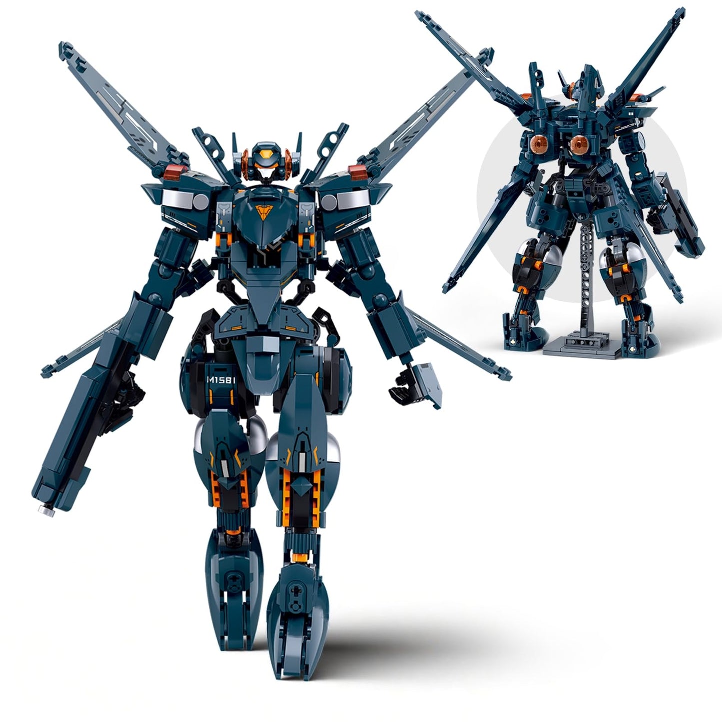 HIGH GODO Attacker Mech Robot Transforming Building Blocks Set for Adults,City Warrior Justice Hero Soldier Mech Model Building Kit, Cool Creative