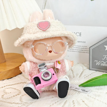 Clothes for Labubu Five-piece Set (No Doll), Including Clothes, Hats, Pants,Shoes, Cameras,Doll Accessories (Hat Shoes Camera)
