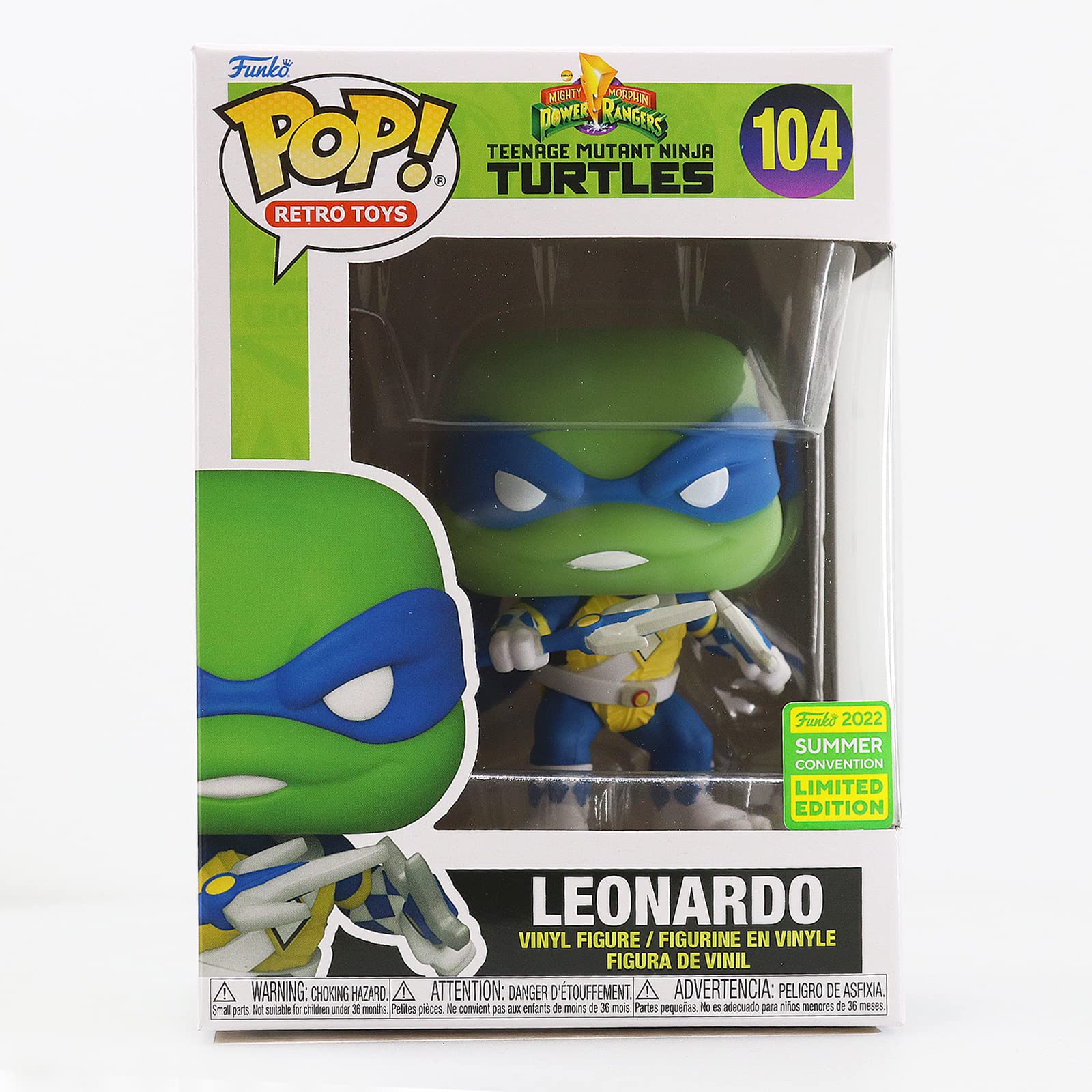Funko Pop! Comics: Mighty Morphin Power Rangers/Teenage Mutant Ninja Turtles - Leonardo - #104 Convention Exclusive