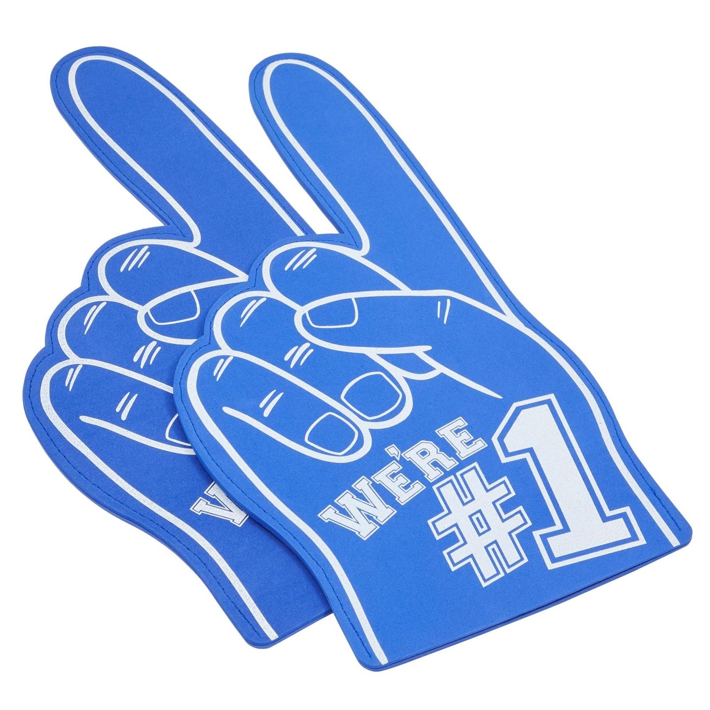 Okuna Outpost Blue Foam Finger - Lightweight Grip & Blue Sports Fan Accessories - Portable Design & Sports Party Favors - Two-Pack & Number One Fan