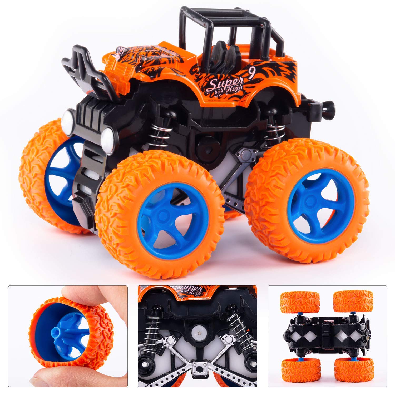 Lonandy 4 Pack Monster Truck Toys for Boys, Push Car Toy Trucks for Toddlers 2-4 Years, Best Christmas Children's Day Gift Birthday Party Favors