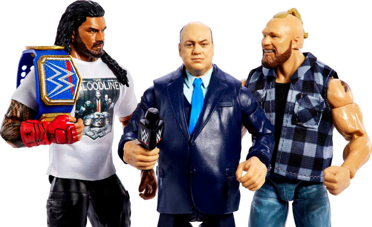 Mattel Action Figure 3-Pack Tribal Chief vs Beast IncarnateRoman Reigns Brock Lesnar & Paul Heyman Elite Collection with Universal Championship &