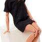 Barbie Basics Model 01 Collector Doll with Brunette Hair, Black Mini Dress & Shoes, Universal-fit Fashions, Posable Body & Swappable Doll Head