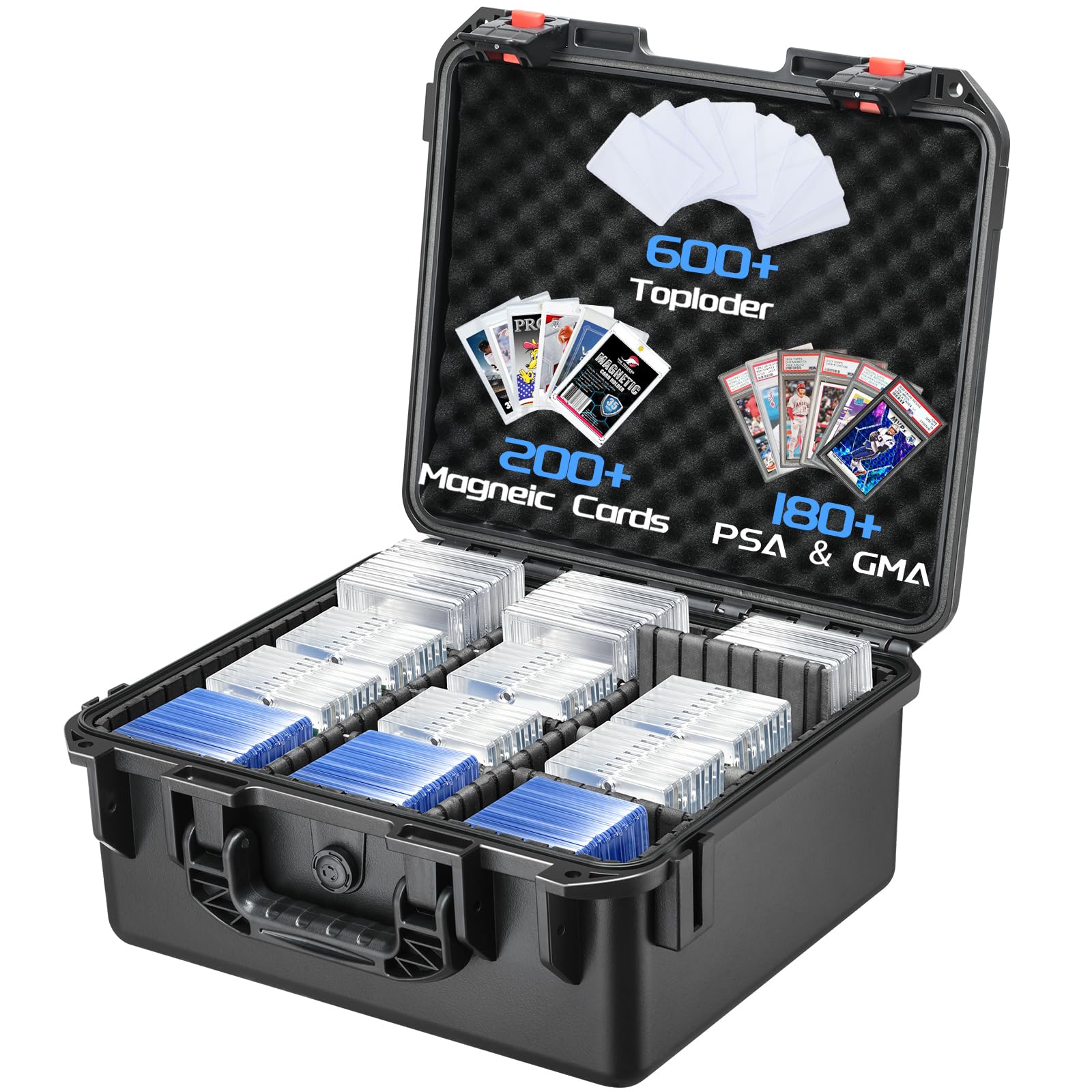 Graded Card Case Storage Box - DIY Trading Card Storage Organizer - PSA BGS SGC TCG Top Loader Holder - Hard Slab Case for Baseball Football Magnetic