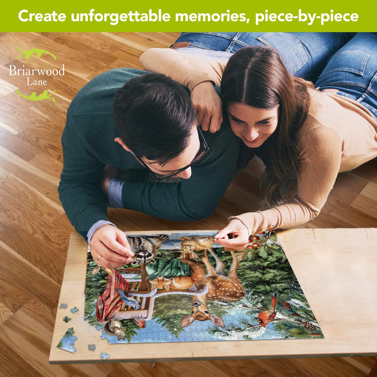 Briarwood Lane Winter Jigsaw Puzzle 1000 Pieces Adult Finished Size 29.5x19.68 Snow Day Friends Puzzle for Game Night