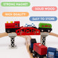 WoodenEdu Wooden Train Sets for Toddlers, 9 Pcs Train Toy Magnetic Sets Fits Brio, Thomas, Melissa and Doug, Kids for Boys Girls 3 4 5 Years Old
