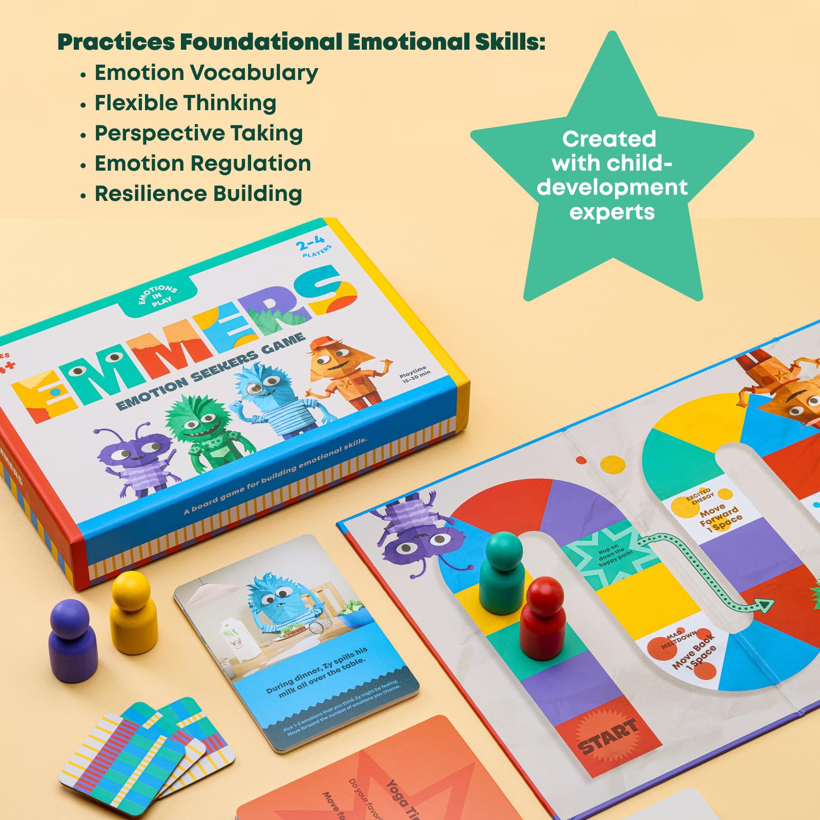 Emotion Seekers Game - Kids Board Game for Social Emotional Learning - Teaches Social Skills, Emotion Regulation & Empathy - Families & Therapy