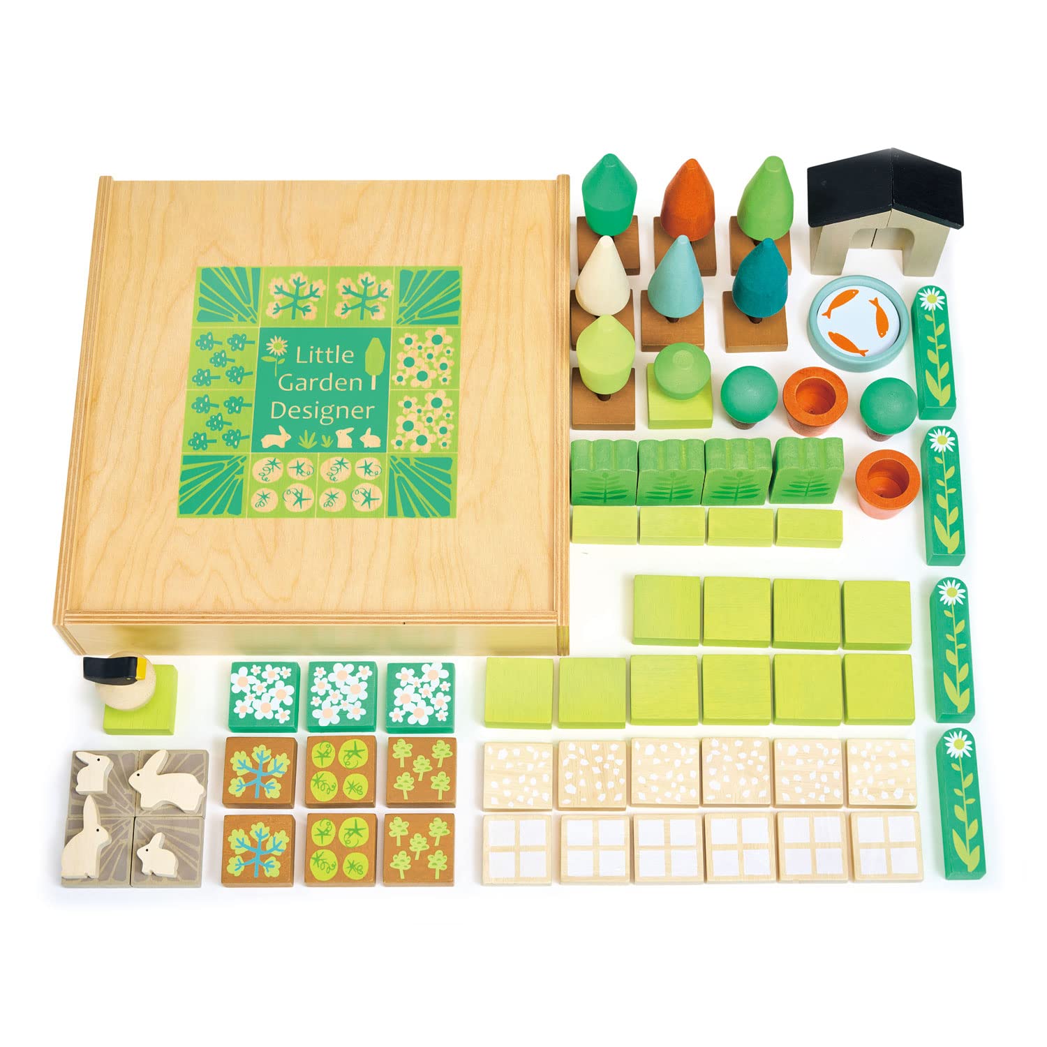 Tender Leaf Toys - Little Garden Designer - Wood Garden Building Play Set - Inspires Creativity, Encourages Role-Play and Story Invention, Educational