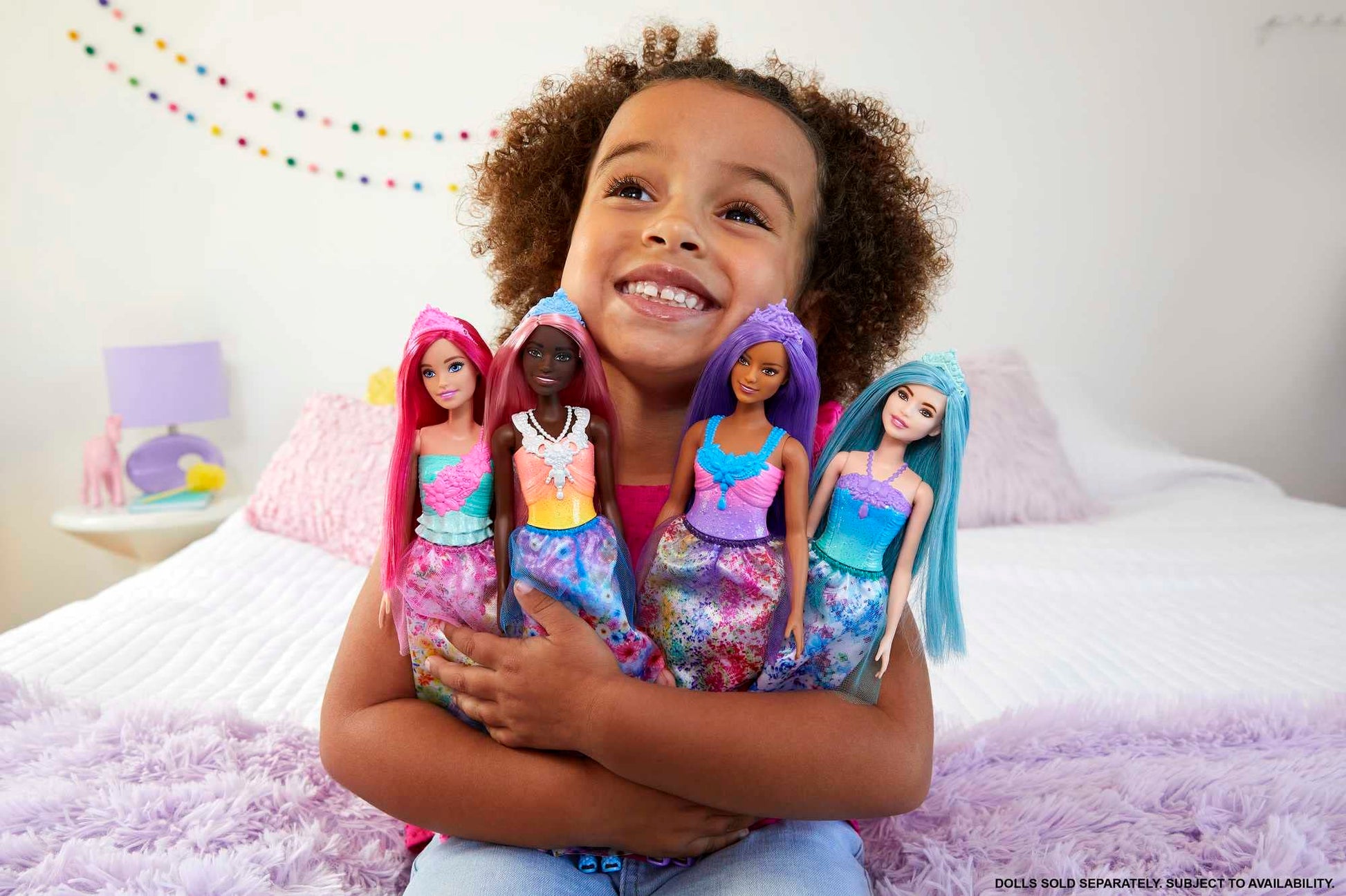 Barbie Dreamtopia Royal Fashion Doll with Dark-Pink Hair & Sparkly Bodice Wearing Removable Skirt, Shoes & Headband Accessory