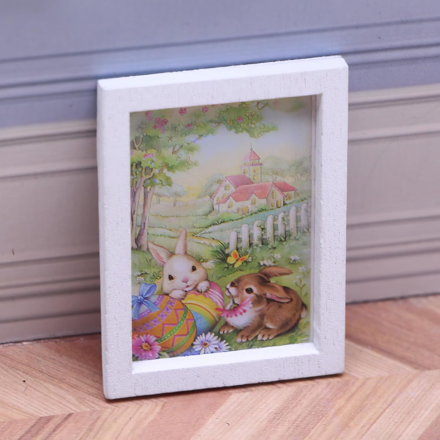 Dollhouse Miniature Picture Frames Set, 1:12 Scale Nursery Decor, Miniature Wall Art, Photo Frame Accessories (Set of 4)