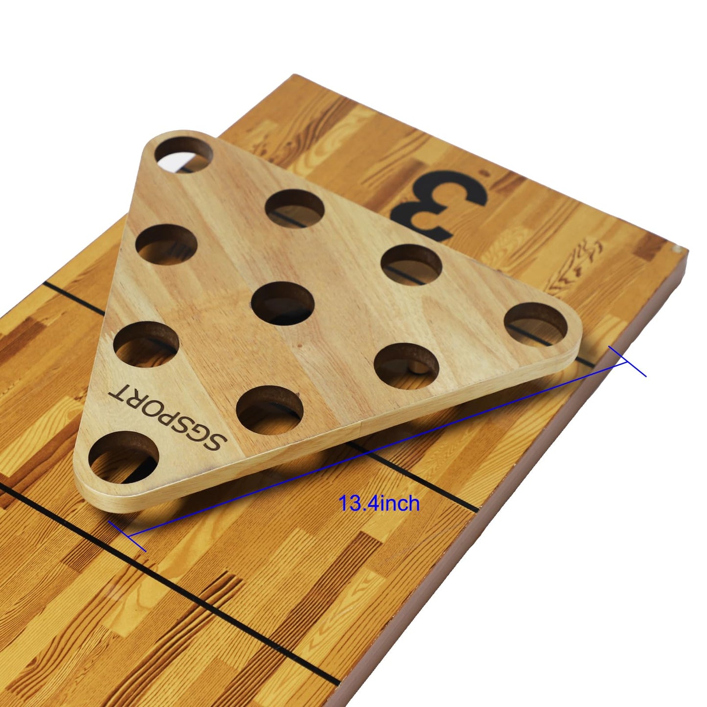 YDDS Shuffleboard Bowling Pin Set with 10 Pcs Premium Hardwood Bowling Pins Durabel Triangular Pinsetter Resin Bowling Ball and Carrying Bag, Fun